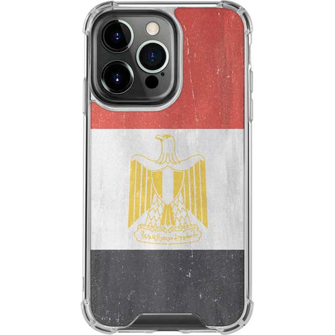 Egypt Flag Distressed iPhone 16 Pro Clear Case